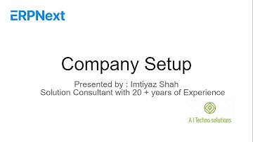 ERPNEXT - Company Setup