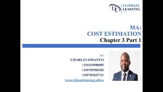 MA CHAPT 3 COST ESTIMATION PART 1: HIGH LOW METHOD