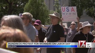 Rally for 'Workers over Billionaires' at NC Capitol