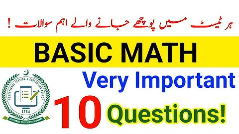 Top 10  Most Important & Repeated Maths MCQS  For CT DM PET PST AT TT | #etea4u | Etea 4U