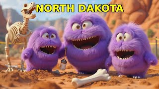 NORTH DAKOTA for KIDS 🦖 | U.S. Geography Fun Facts 🇺🇸 | Learn English @PollyGlotty