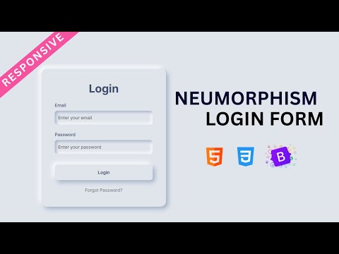 Neumorphism Login Form Using Bootstrap 5 | Neumorphism Hover Animation