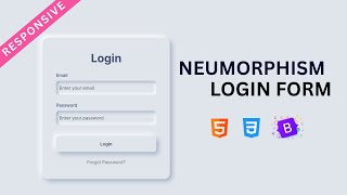 Celebrity Neumorphism Login Form Using Bootstrap 5 | Neumorphism Hover Animation Wealth