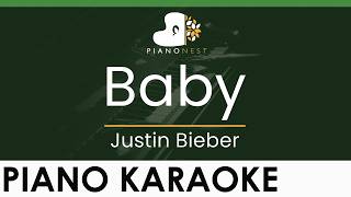 Justin Bieber - Baby - LOWER Key (Piano Karaoke Instrumental)