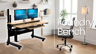 Foundry Bench Standing Desk Smooth and Steady Uplift Action