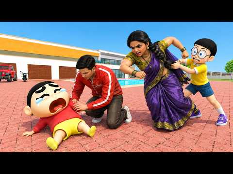 😱Shinchan Took Nobita's Bicycle! Kamla Ghost House Adventure in Indian Theft Aura simulator