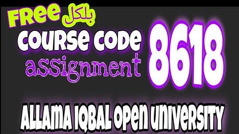 8618 SOLVED ASSIGNMENT WORD FILE FREE AVAILABLE