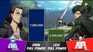 EREN vs LEVI Power Levels | Attack on Titan Power Scale