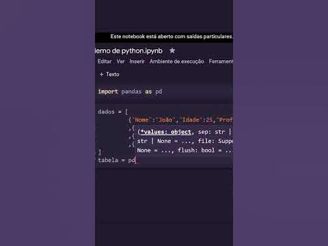 Como usar dicionários para criar tabelas no python - YouTube