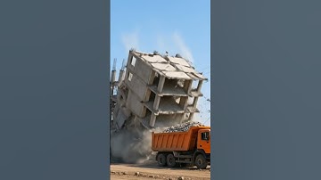 The Building Collapsed Right on the Truck! 😱🚧🏗️