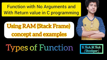 48.Function with No Arguments and with Return value | Function_Part_7 | C full tutorials in Hindi|