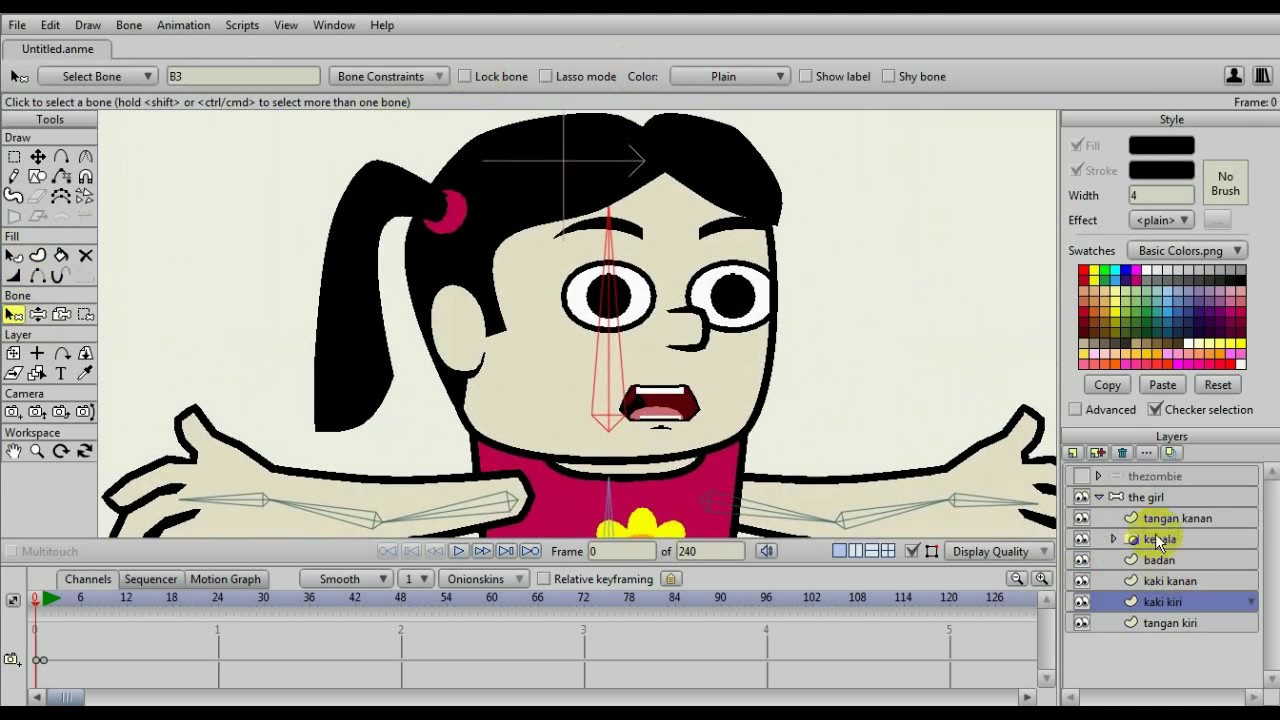 Membuat Karakter Kartun Ify Dengan Anime Studio Moho YouTube