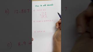 How to Add Decimals #addition #decimals