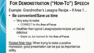 32 Areas Of Focus For Speech 3 - Demonstration or How-To Speech