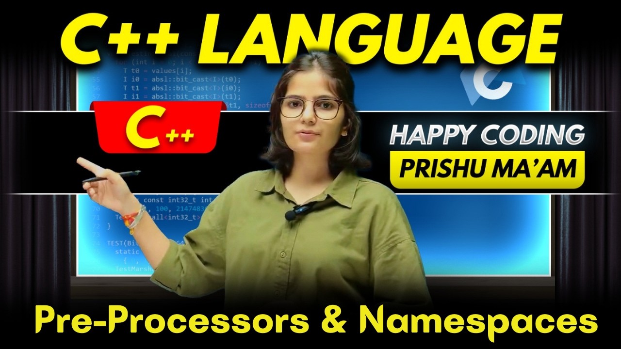 Pre-Processors and Namespaces in C++ | Complete C++ Course | Happy ...