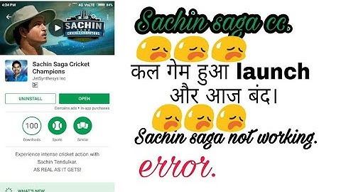 Sachin Saga not opening 😥😥How to fix problem.