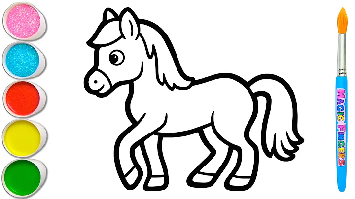 Drawing and Painting a Horse and 4 More Farm Animals 🐎🐄🐐🐏🐓 Learn Animal Sounds #373 thumbnail