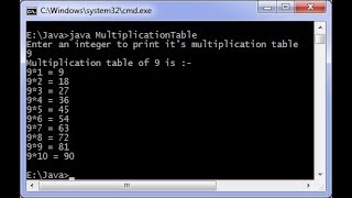 Java Multiplication Table For Tamil(எளிமையாக உங்கள் தமிழில்)
