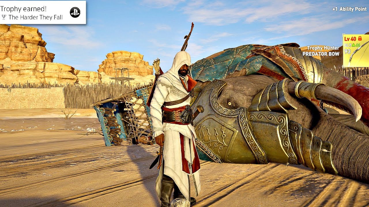 Assassins Creed Origins All Secret Level 40 Elephant Boss