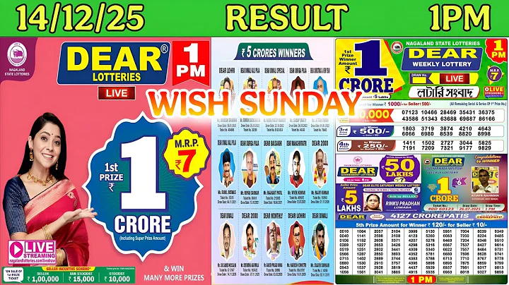 DEAR LOTTERY LIVE MORNING 1 PM 14.12.2025 | NAGALAND STATE LOTTERY LIVE DRAW | LOTTERY SAMBAD LIVE