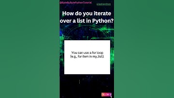 How do you iterate over a list in Python?#Python #Lists #Loops#programming