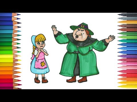 Гензель и Гретель с ведьмой | Рисование и Раскраски