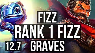 FIZZ vs GRAVES (MID) | Rank 1 Fizz, 12/2/6, Legendary, 1.1M mastery, 400+ games | JP Master | 12.7