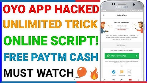 OYO App Refer Hacking Script || Unlimited Trick || No Root || No App || Unlimited Money 📣🔟0️⃣🆓🎈
