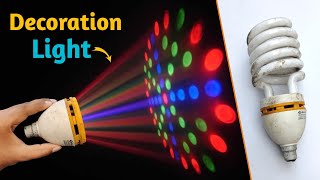 How To Make Powerfull Dj Light At Home Using Old Led Bulb | Decoration Light | Dj Light | Light