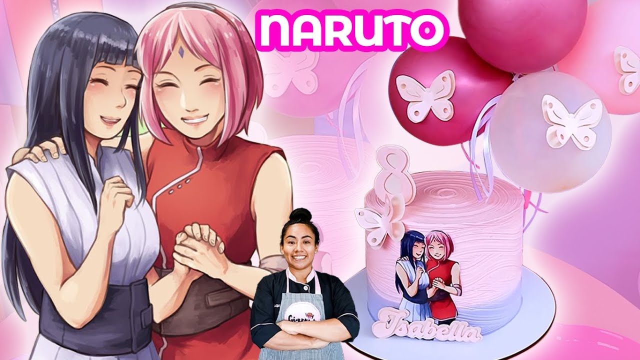 Decoremos juntos este PASTEL DE NARUTO para NIÑA con la técnica de Brocha- Giannis Cake