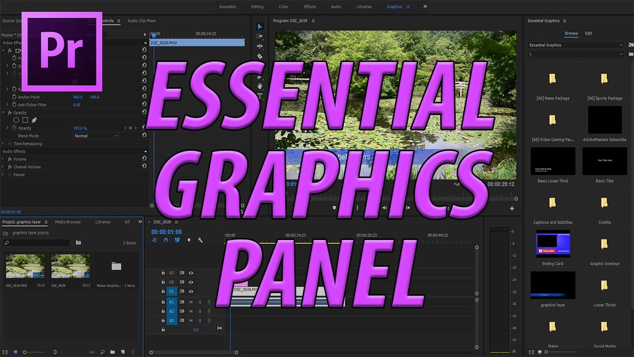 premiere pro free essential graphics