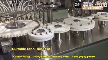 150bpm small vial penicillin bottle filling plugging crimping machine can equip aseptic enclosure