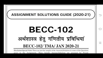 BECC 102 Ignou Solved Assignment 2020-21