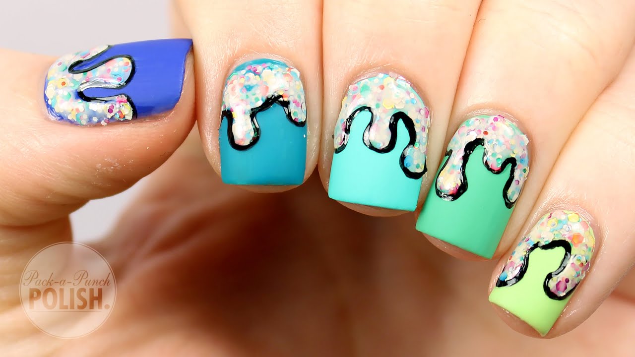 Ombre Frosting Drip Nail Art Tutorial PackAPunchPolish YouTube
