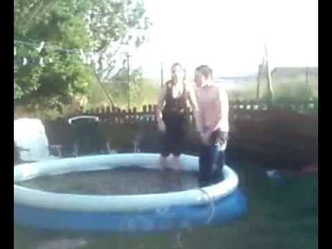 emma and lee in paddling pool fighting  part 3