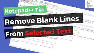 Remove Blank Lines In Selected Text From File In Notepad++ - Youtube