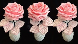 How to make roses from plastic bags - flower crafts ideas