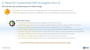 📢Understanding what Post-Merger Integration (PMI) is.⭐ from Online M&A Courses of "mnainstitute.com"