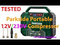 Parkside portable 12v230v compressor with digital display pmk 150 a1
