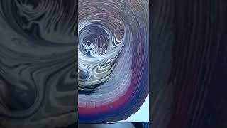 Marble through a ring pour! #art #fluidart #shorts #shortvideo #youtubeshorts #abstractart