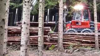 Komatsu 855 Forwarder unloading