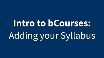 Adding Your Syllabus in bCourses
