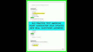 BLS PRACTICE TEST AMERICAN HEART ASSOCIATION 2025 UPDATED NEW REAL QUESTIONS  ANSWERS video