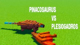 Pinacosaurus Vs Plesiogadros In Minecraft