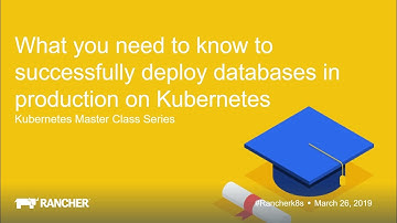 What you need to know to successfully run databases in production on Kubernetes