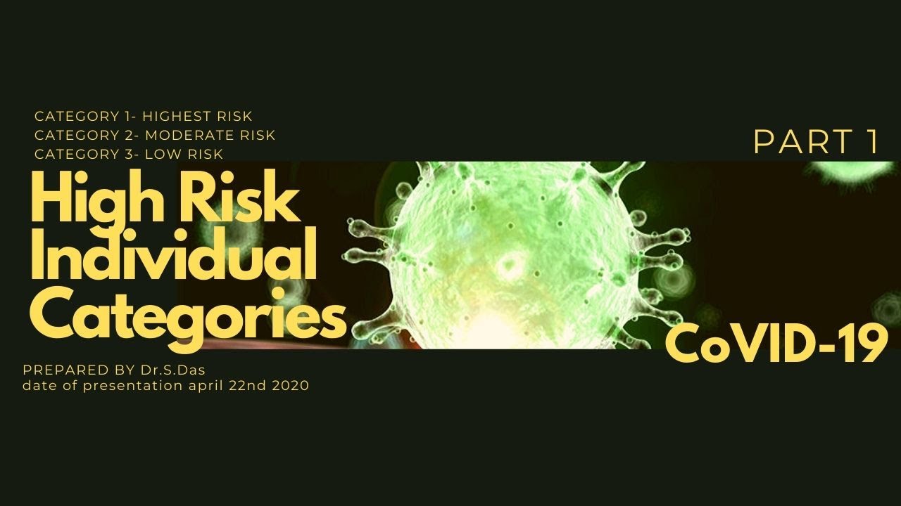 High risk individual CATEGORIES and CoVID19 part 1 ANALYTICS - YouTube