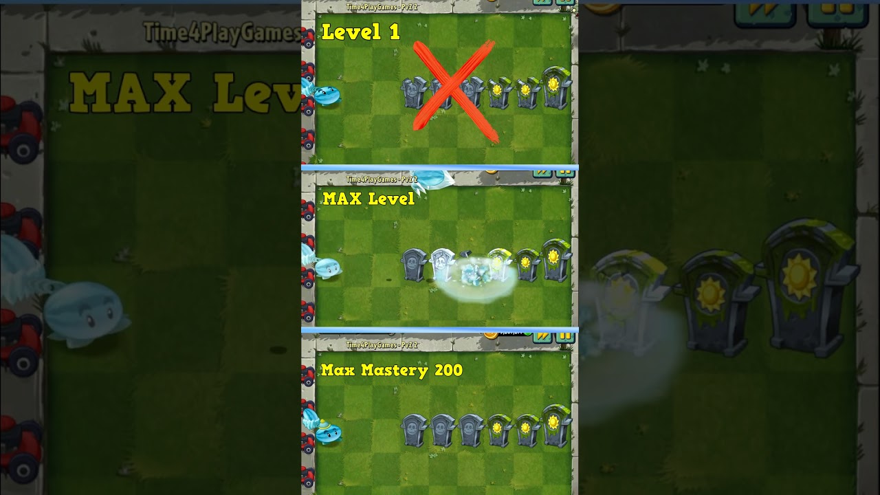Winter Melon Lvl 1 vs MAX Level vs Mastery 200 Power Up vs Team Gravestones #pvz #shorts #pvz2