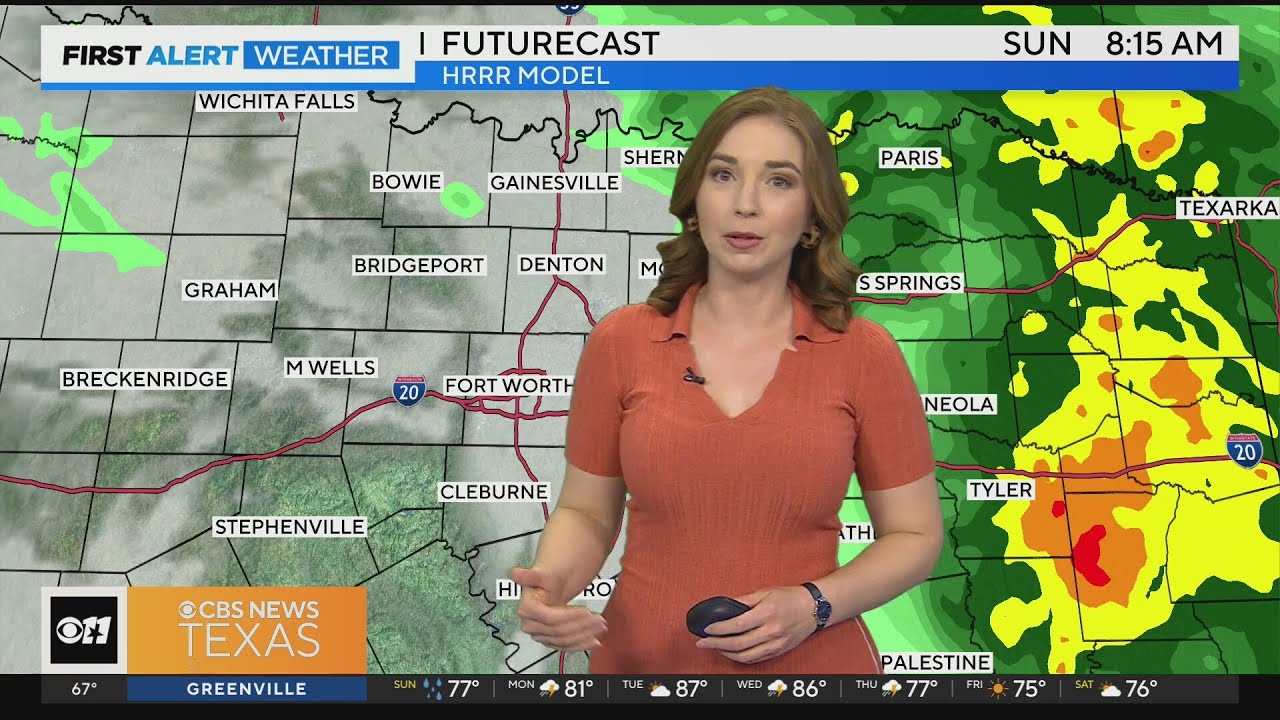Spotty rain, storms could continue Sunday in North Texas - YouTube