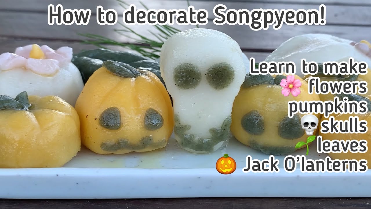 How to make Flower and Pumpkin Songpyeon (, ) and Halloween theme ones too!