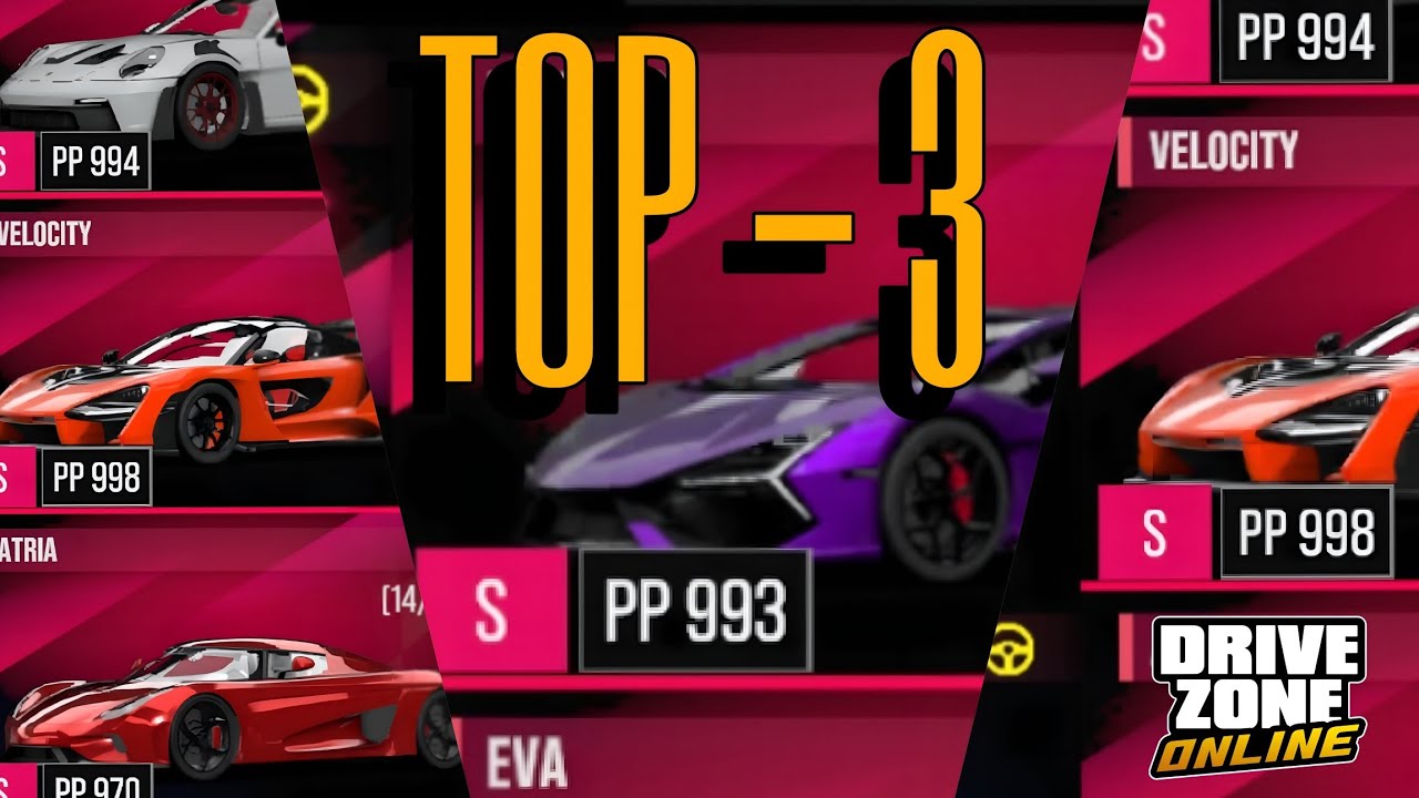 TOP 3 CP Max Cars : Drive Zone Online | Top Speed & Track Test !! 